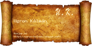 Ugron Kálmán névjegykártya
