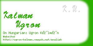 kalman ugron business card